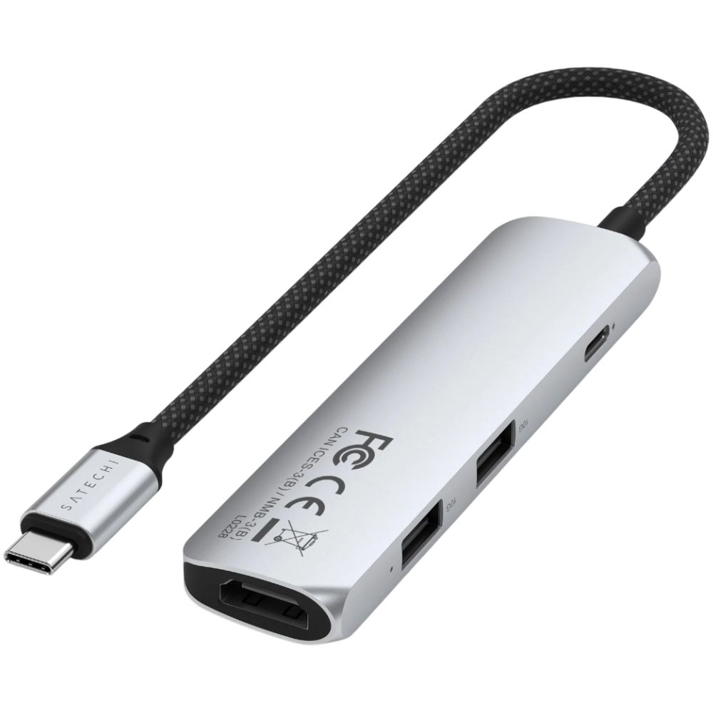 USB Hub Satechi 4in1 USB Type-C 4K ST-P4SS Silver — Kompüterlər və noutbuklar, Bakı (3)