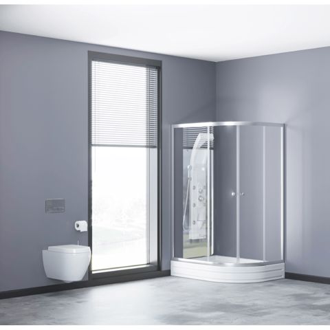 Yarım oval duşaltlıq üstü duş kabin Kabinex KL 851 130×90×180 sm Sol — Bakı