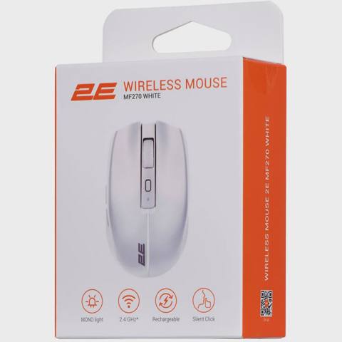 Simsiz kompüter siçanı 2E MF270 Rechargeable, White LED, WL, White — Baku Electronics — Computers & Laptops