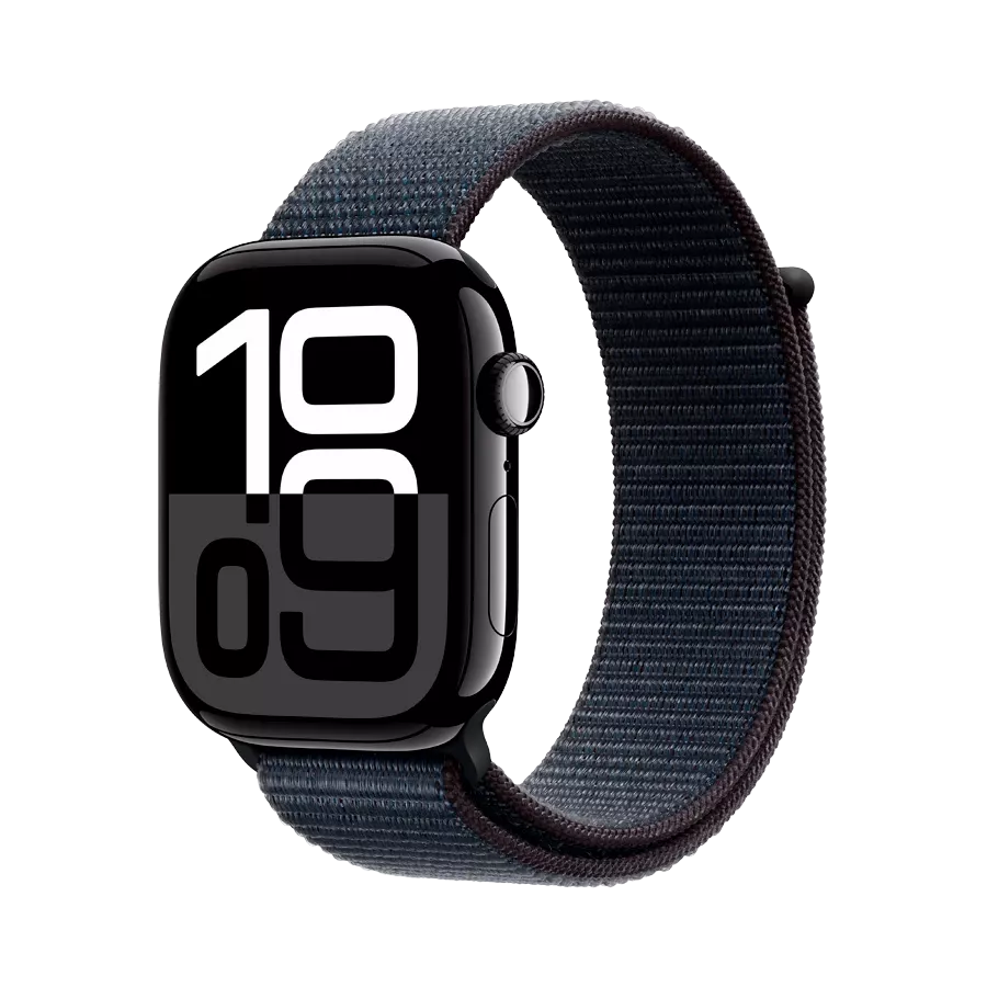 Smart saat Apple Watch Series 10 GPS, 46mm Jet Black Aluminium Case with Ink Sport Loop (MWWR3QI/A)