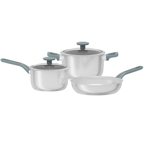 Qazan dəsti BergHOFF Bolt 5 parça 3950721 Mavi — Bakı