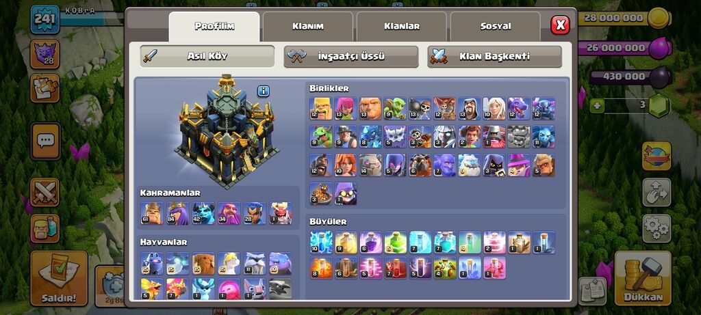 Clash of Clans hesabı – yüksək səviyyəli inkişaf etmiş kənd və klan — Mallar, Bakı (2)