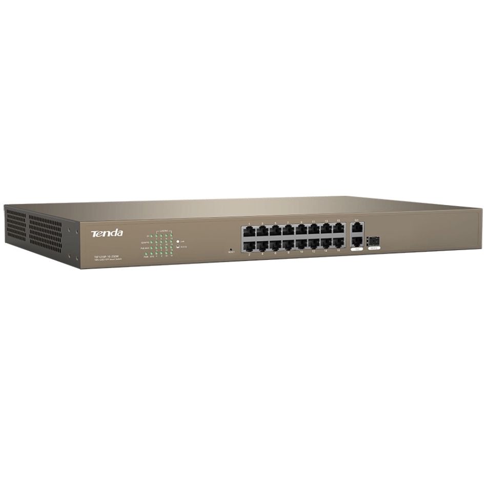 Kommutator Tenda TEF1218P 16-250W 16 Port — Routerlər, Bakı (2)