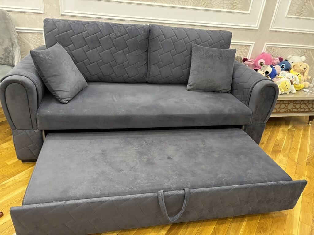 İki funksiyalı yumşaq divan – çıxarılan alt hissə ilə - Rəng: tünd — Mebel, Bakı (2)