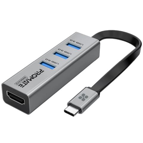 USB Hub Promate Vivid Clarity USB Type-C MEDIAHUB-C3 Grey — Bakı