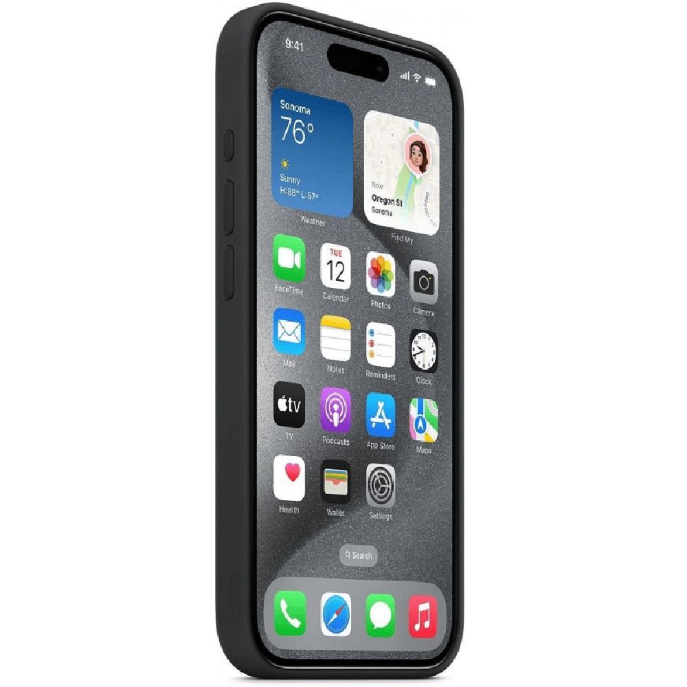 Qoruyucu örtük Apple iPhone 15 Pro Max Silicone Case W/MagSafe Black MT1M3ZM/A — Çexollər, Bakı (4)