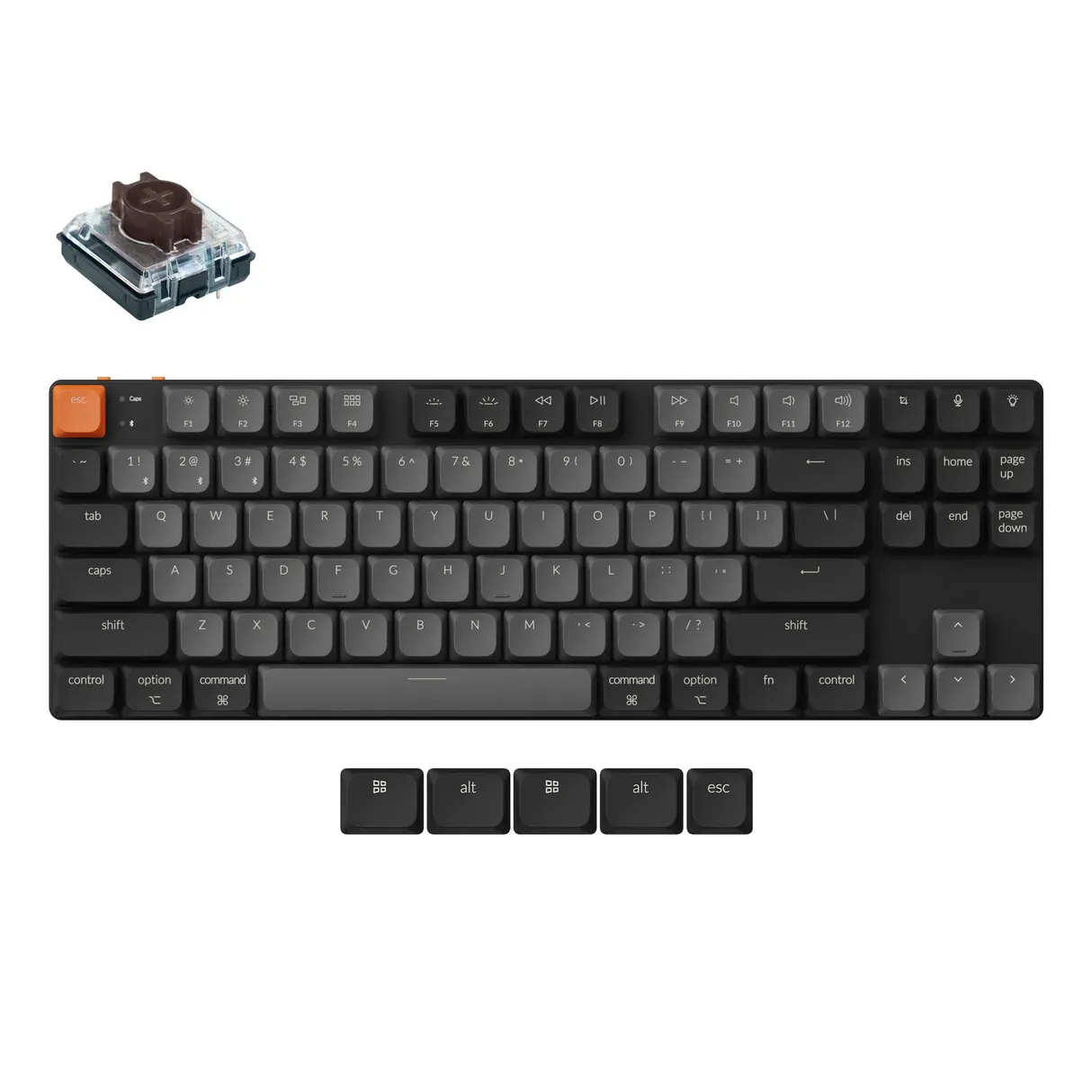 Simsiz oyun klaviaturası Keychron K1 Version 6 White Backlight Brown Switch (K1X-A3-AZ) — Keyboards & Mice