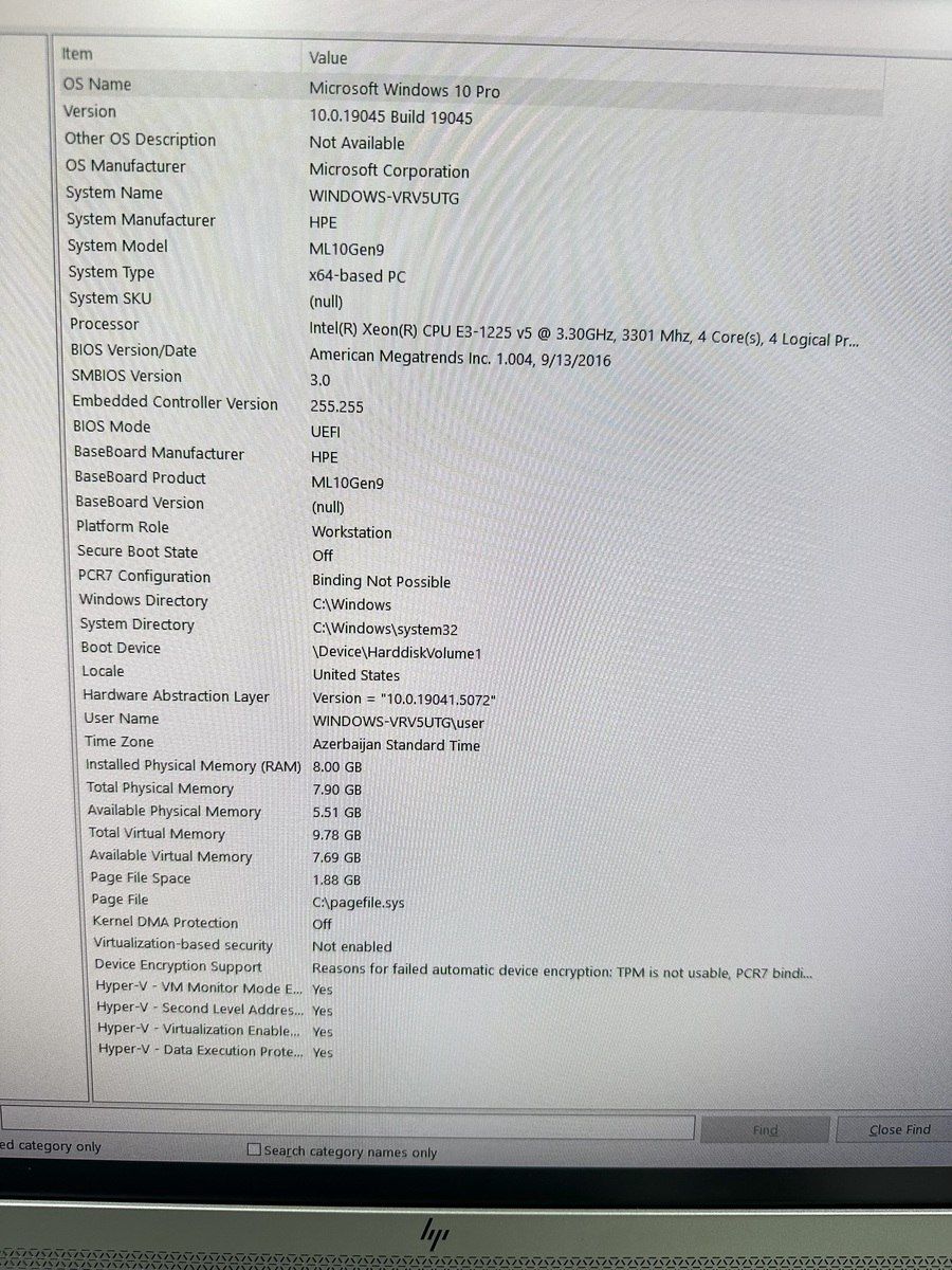 HP ProLiant ML10 Gen9 Server Xeon E3-1225 v5 8GB RAM 240GB SSD — Masaüstü kompüterlər, Bakı (6)