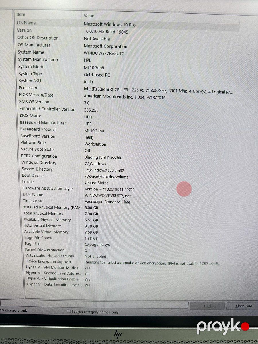 HP ProLiant ML10 Gen9 Server Xeon E3-1225 v5 8GB RAM 240GB SSD — Masaüstü kompüterlər, Bakı (6)
