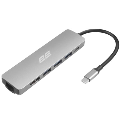 USB Hub 2E Usb-c 6in1 2EW-2684 Silver — Bakı