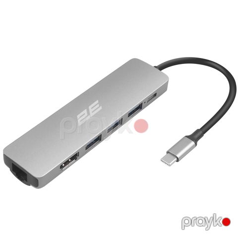 USB Hub 2E Usb-c 6in1 2EW-2684 Silver — Bakı