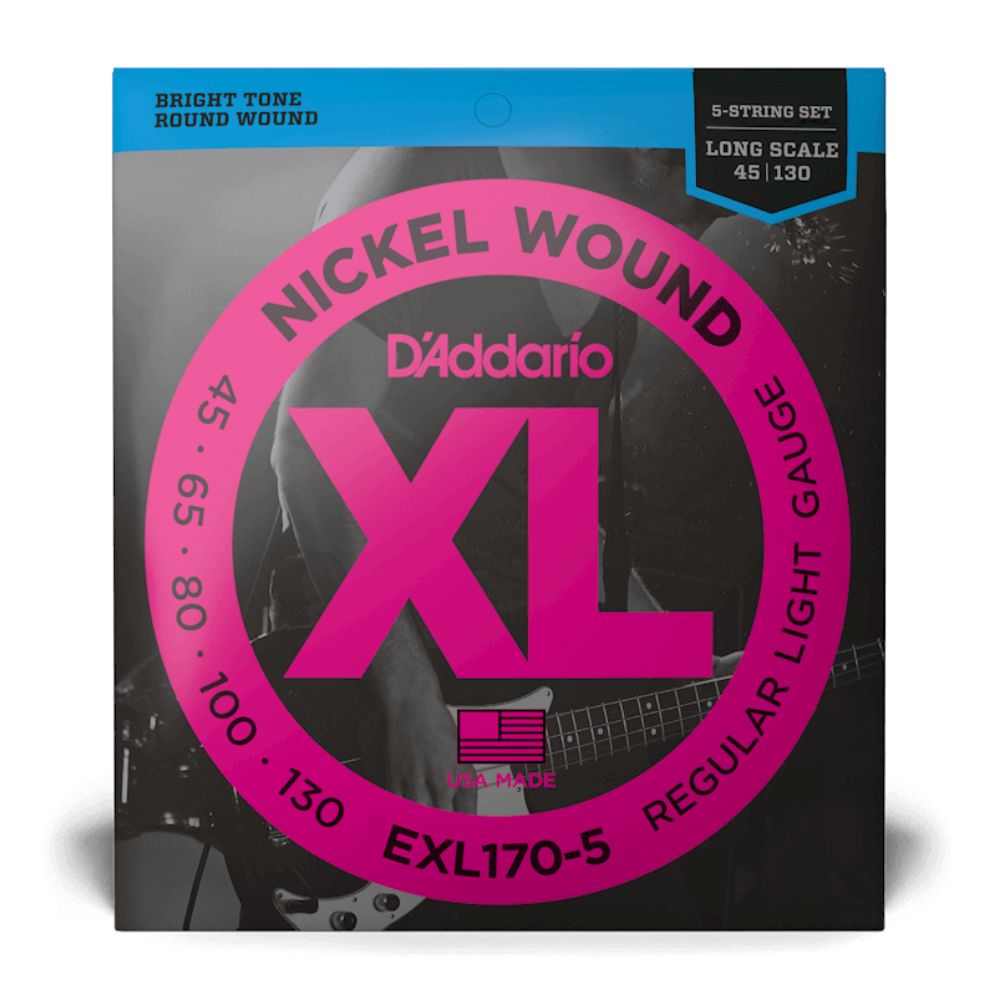 D-Addario EXL170-5 XL Nickel Wound 45-130 Regular Light — Musiqiə alətləri, Bakı (2)