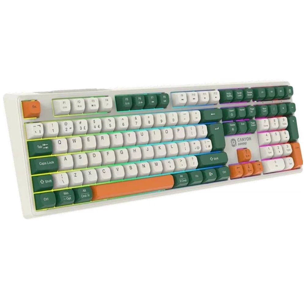 Klaviatura Wireless Canyon Shadder GKW-11 Mech RGB Uk/us White CND-SKBW11 — Klaviaturalar və siçanlar, Bakı (2)