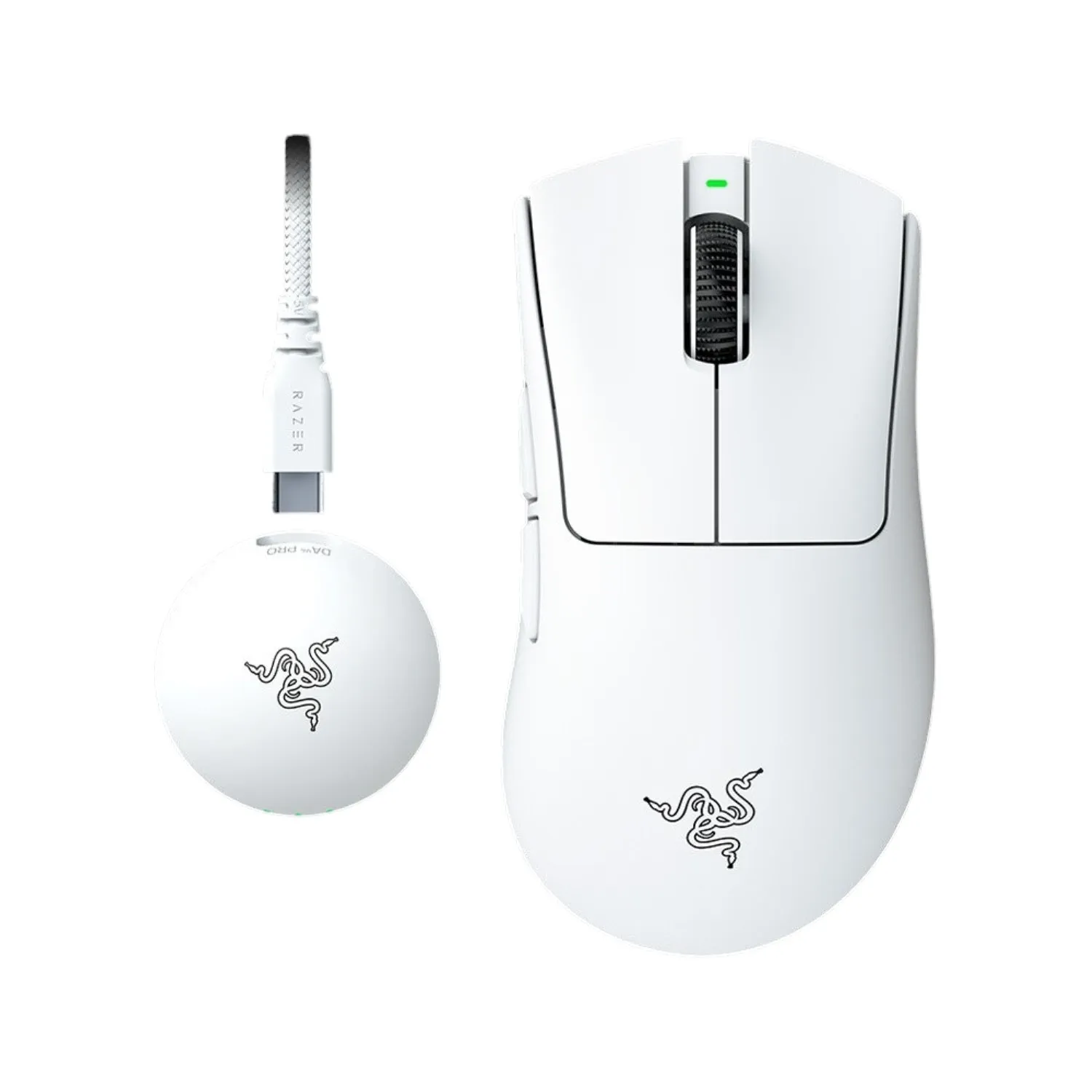 Oyun üçün simsiz və simli siçan Razer Mouse DeathAdder V4 Pro Gen-2, RGB, Usb-a/wl/bt, White(RZ01-05330200-R3G1)