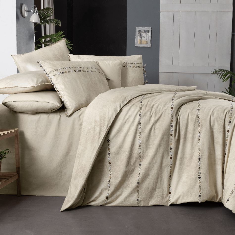 Tekstil yataq dəsti Sarev Tanya Fancy Poplin NT TK 1Y D Bej — Tekstil, Bakı (2)