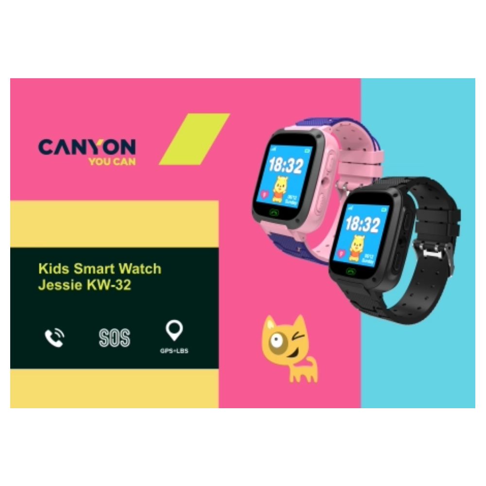 Canyon Kids Smart Watch Jessie KW-32 Pink / CNE-KW32PP — Uşaq smart saatları, Bakı (4)
