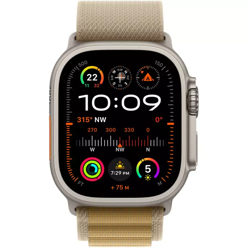 Smart saat Apple Watch Ultra 2 (2024), 49mm Natural Titanium Case with Tan Alpine M (MX4F3GK/A) — Bakı