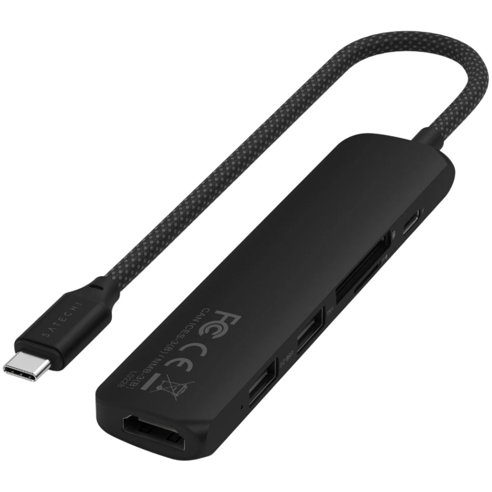 USB Hub Satechi 6in1 USB Type-C ST-P6SK Black — Kompüterlər və noutbuklar, Bakı (3)