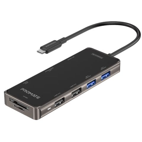 USB Hub Promate USB Type-C 9in1 Prımehub-go Grey, Black — Bakı