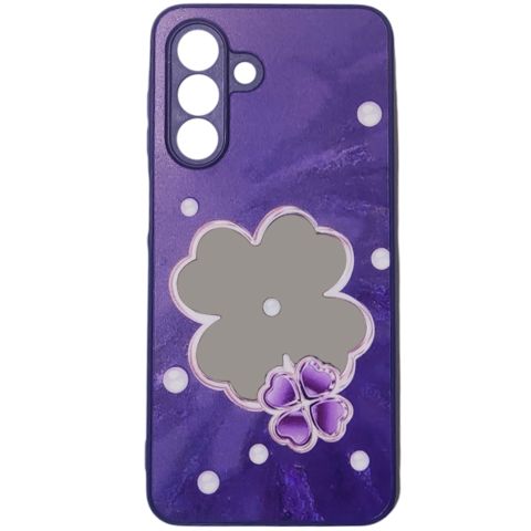 Samsung Galaxy A26 case Silicon Flower with Mirror Purple — Bakı