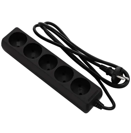 2E Power Socket 5-outlet/1.5M 2E-U0510M1.5 Black — Bakı