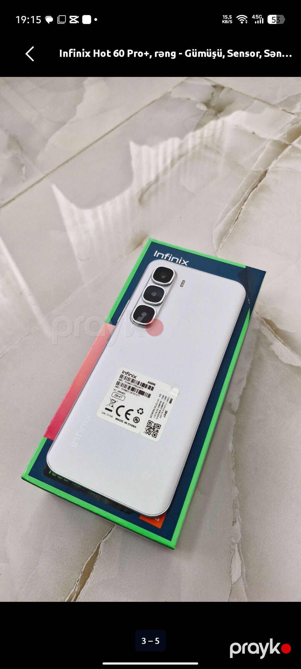 Infinix Hot 60 Pro+, 256 GB, rəng - Gümüşü, Sensor — Infinix, Xırdalan (3)