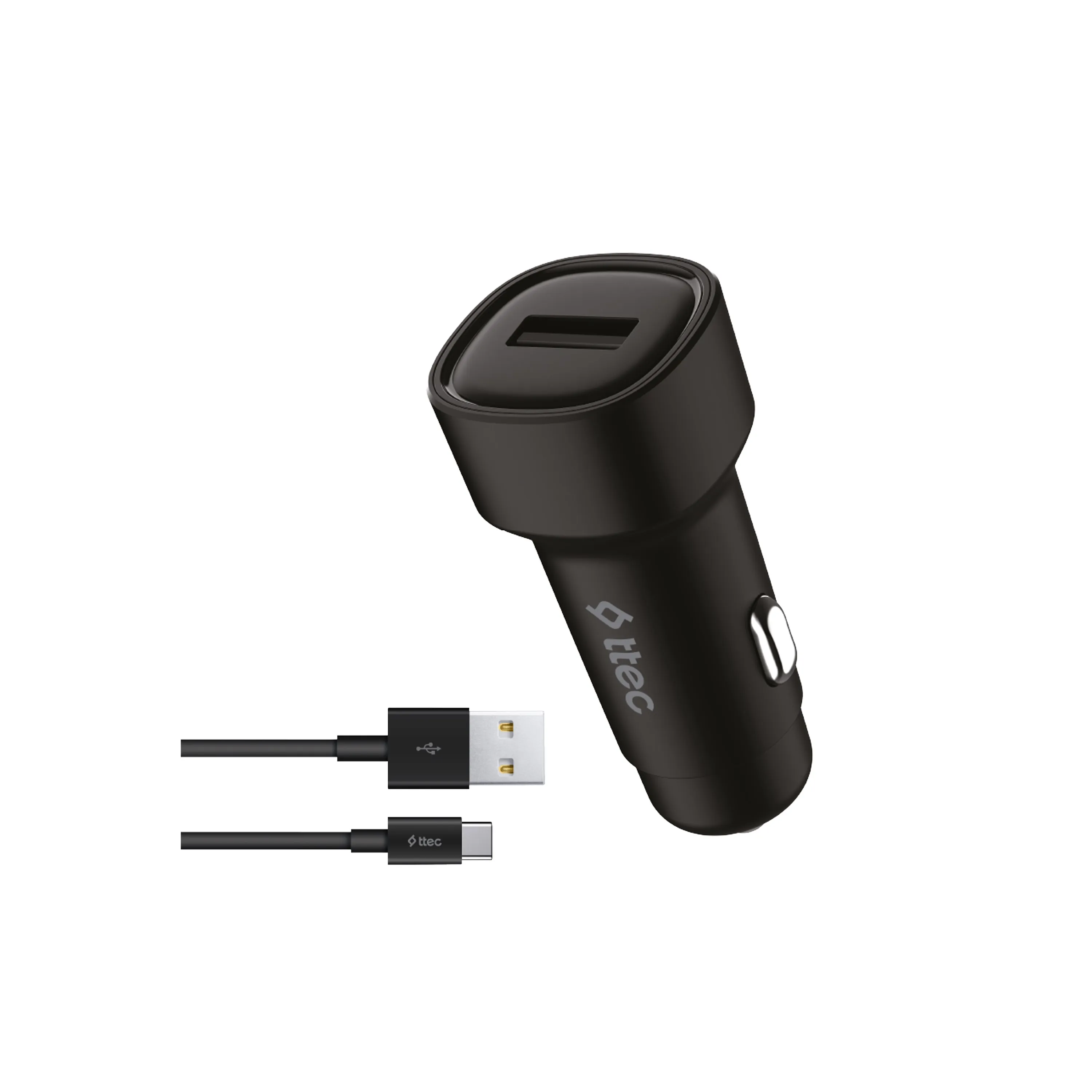 Avtomobil enerji toplama cihazı Ttec SmartCharger 2.4A In Car Charger + Usb-c Cable 2CKS30CS — Otomobil