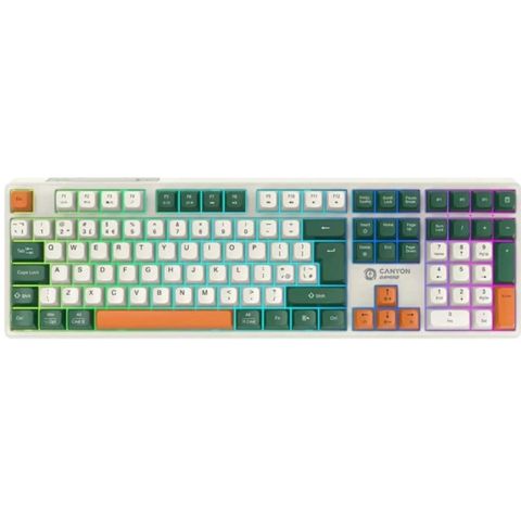 Klaviatura Wireless Canyon Shadder GKW-11 Mech RGB Uk/us White CND-SKBW11 — Bakı