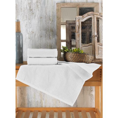 Dəsmal əl və üz üçün Şahəsər Serena 50×90 Ağ — Bakı