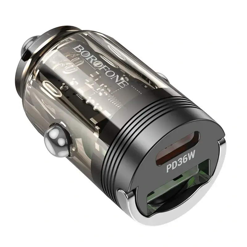 Avtomobil yükləmə cihazı BorofoneTalender PD36W+QC30 transparent black — Bakı