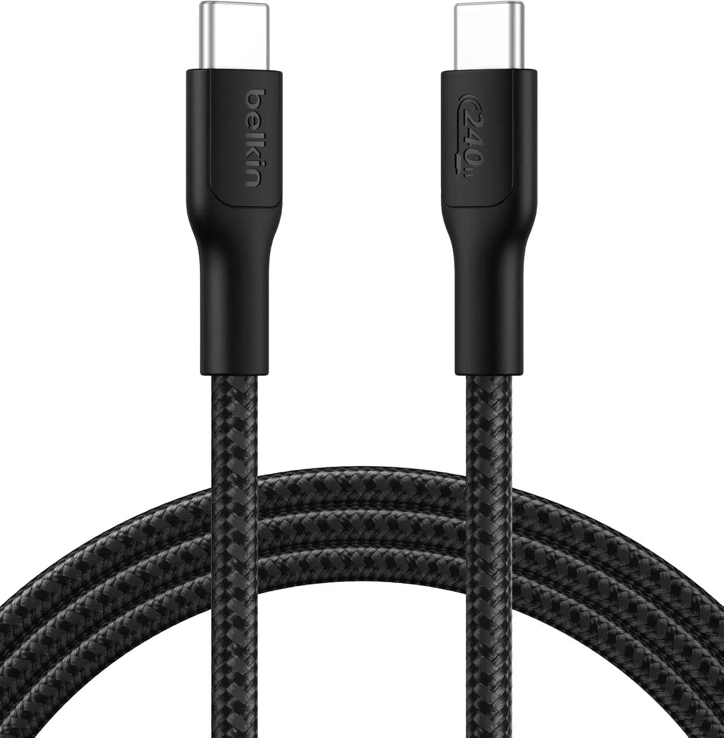 Kabel Belkin BoostCharge Usb-c to Usb-c Cable (6.6FT Braided), Qara (CAB025HQ2MBK) — Ağıllı ev