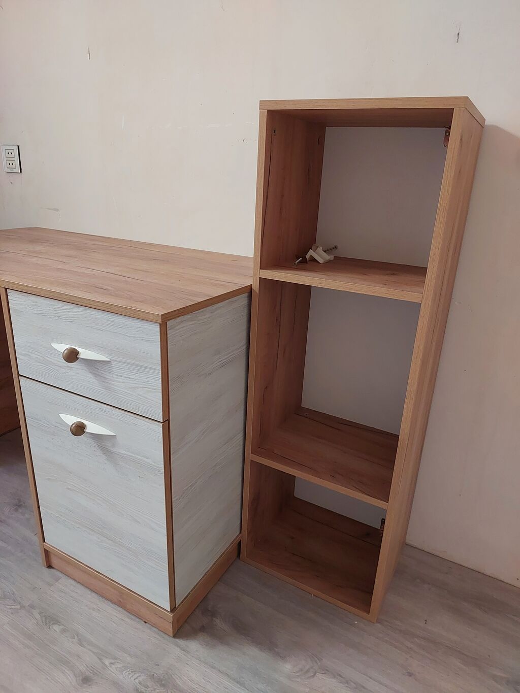 Düz masa, Polkalı, Siyirməli, Teksturalı laminat, Zəmanətsiz, Kredit yoxdur — Mebel, Bakı (2)