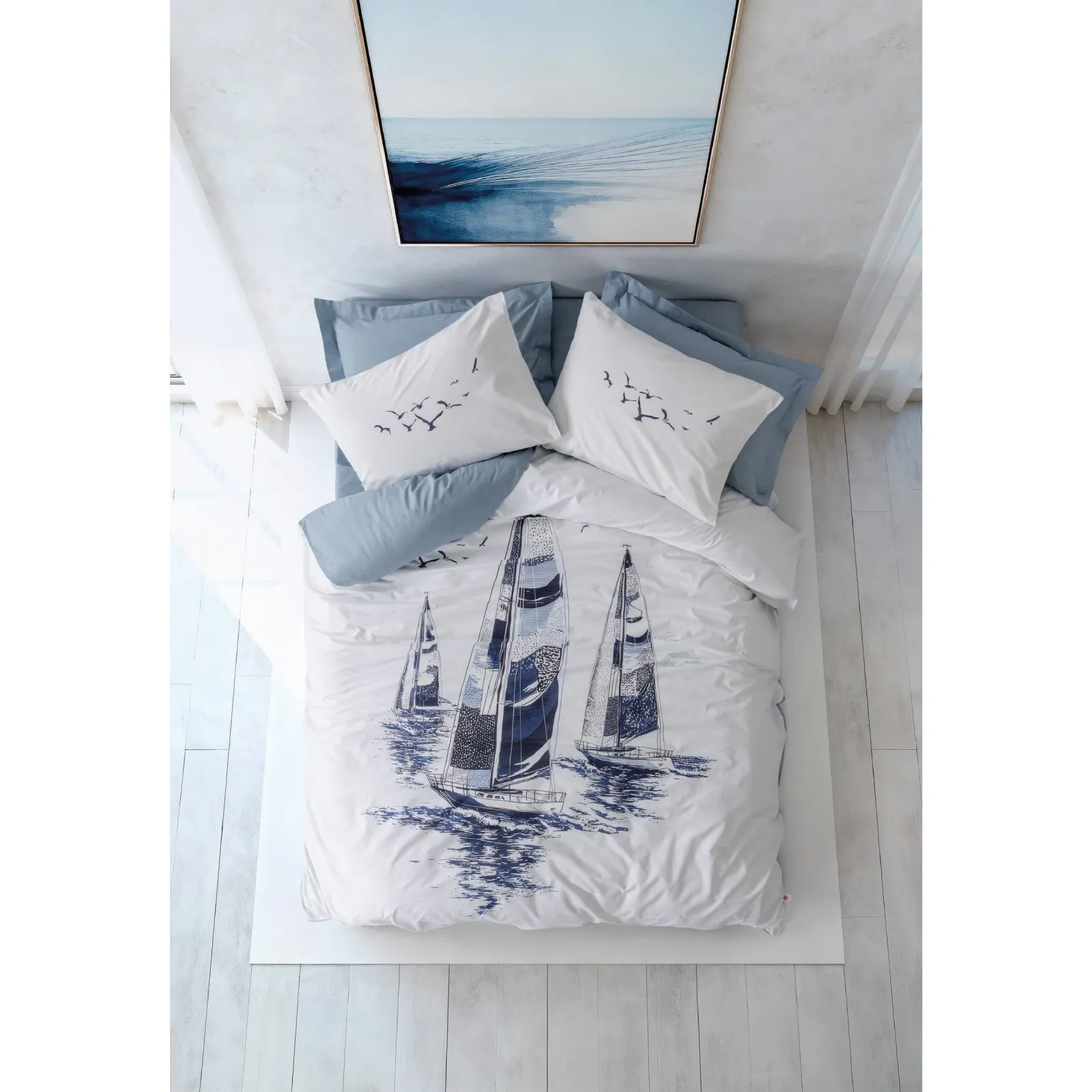 Yataq dəsti Cotton Box Maritime, iki nəfərlik, Skipper indigo (8680108086506) — Постельное белье