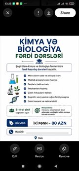 Kimya və Biologiya fənləri üzrə fərdi hazırlıq dərsləri 5–11-ci — Tutoring