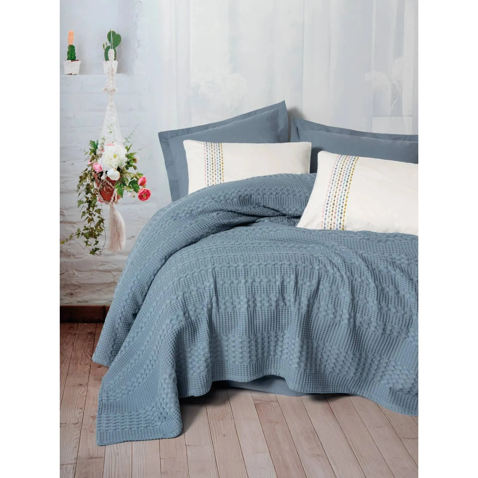 Yataq örtüyü dəsti Cotton Box Aura, iki nəfərlik, Pepple indigo (8680108080979) — Bakı