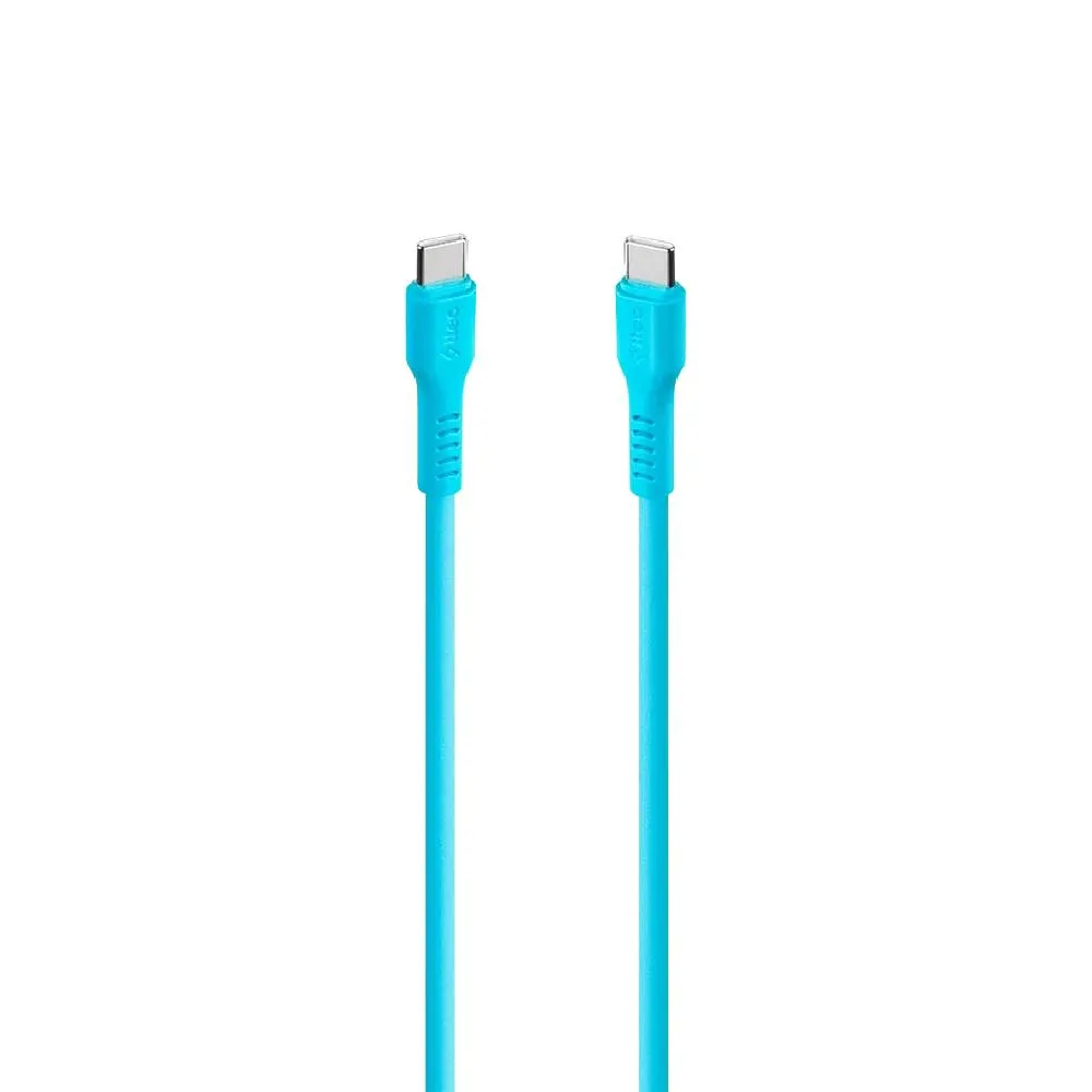 Kabel Ttec Usb-c to Usb-c 60W Pd/qc, Fast Charging, Data Transfer, 120 cm, Neon blue (2DK59NM) — Aksesuarlar, Bakı