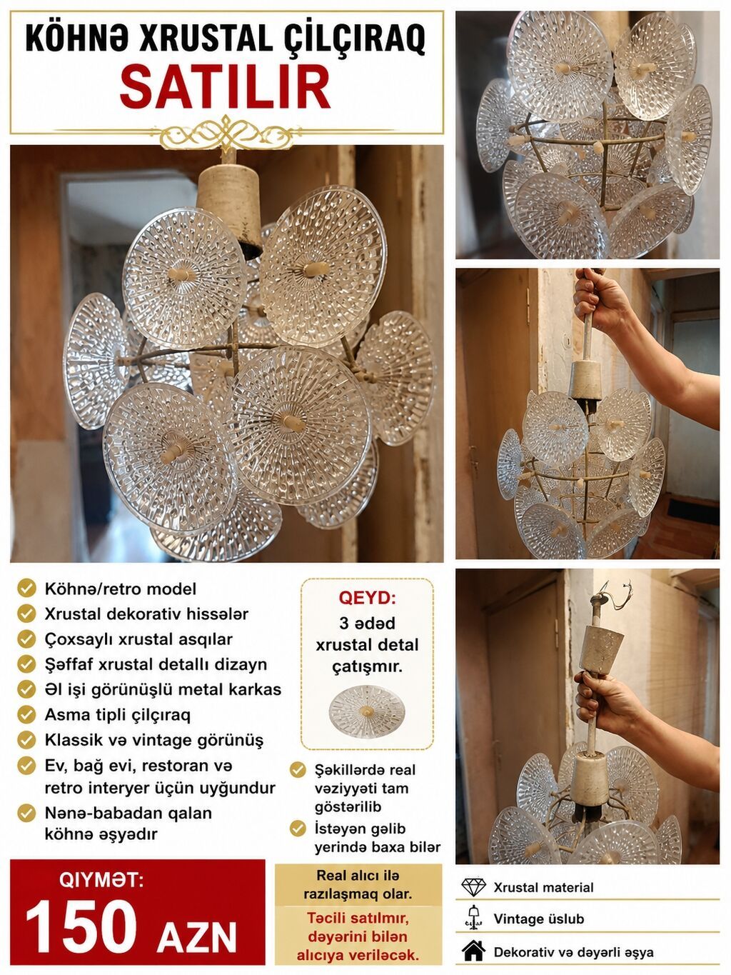 Çılçıraq, Xrustal — İşıqlandırma, Bakı
