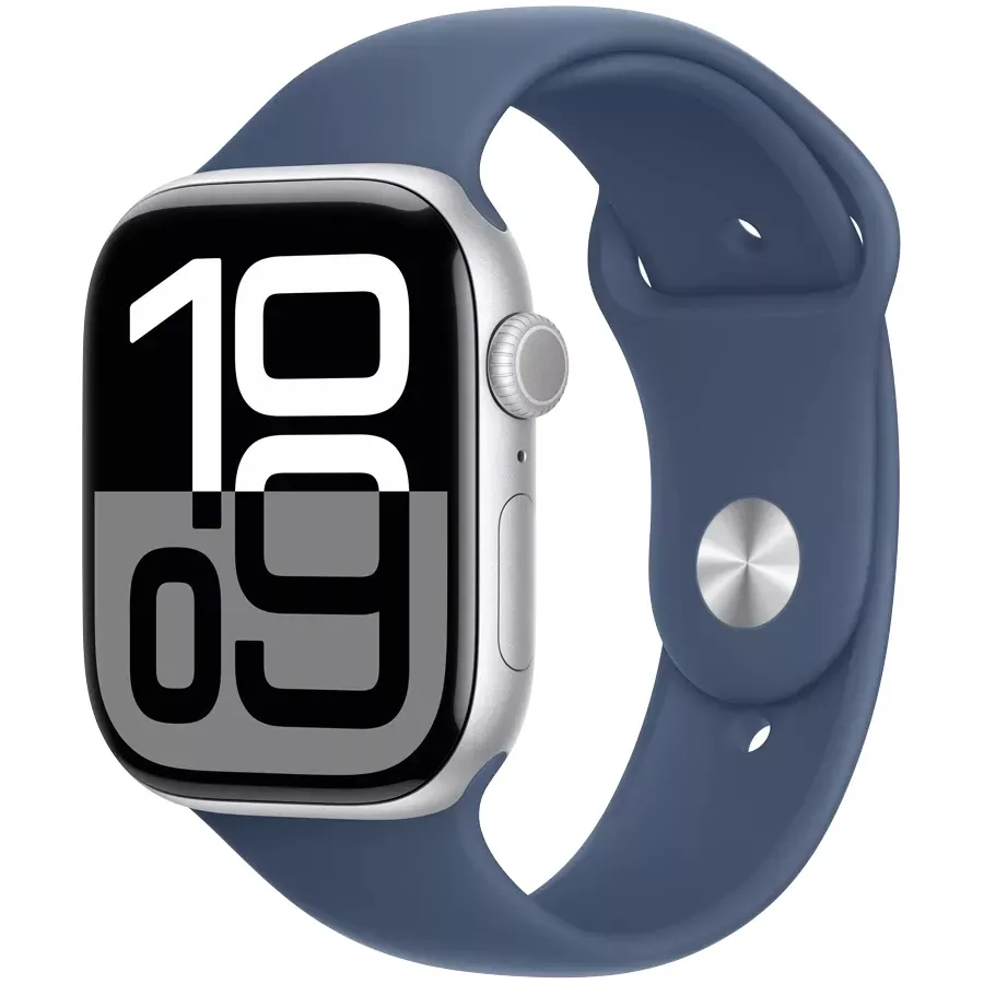 Smart saat Apple Watch Series 10 GPS, 42mm Silver Aluminium Case with Denim Sport Band - S/M (MWWA3QI/A)