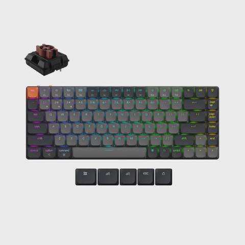 Simsiz oyun klaviaturası Keychron K3 (Version 3) Swappable RGB Backlight Brown Switch (K3X-H3-AZ) — Baku Electronics — Computers & Laptops