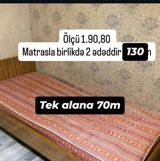 Taxta çarpayı – matrasa daxildir - Ölçü: 190×80 sm - Say: 2 ədəd — 124