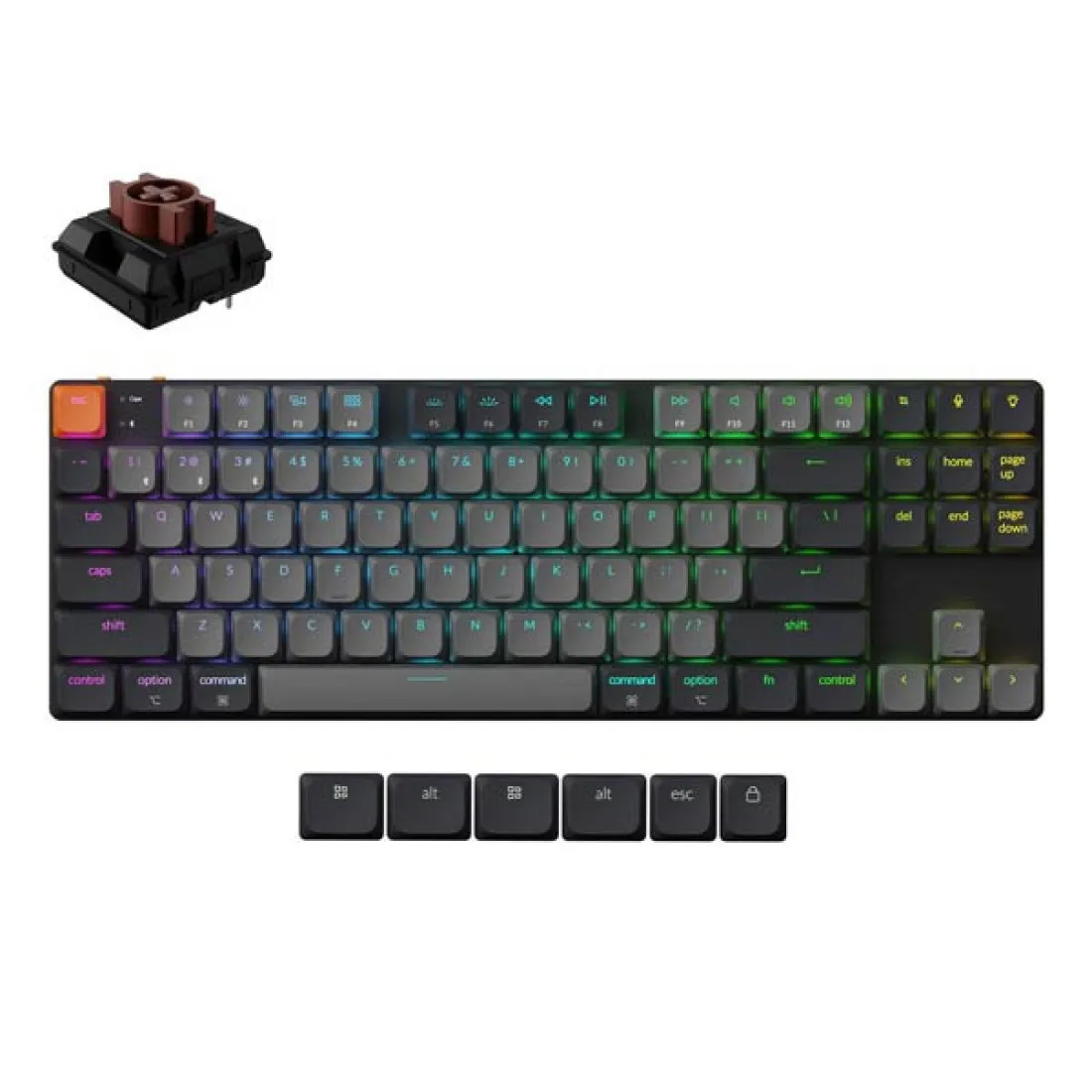 Simsiz oyun klaviaturası Keychron K1 Version 6 RGB Backlight Brown Switch (K1X-B3-AZ) — Keyboards & Mice