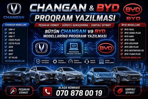 Xidmət: Changan və BYD avtomobilləri üçün peşəkar proqram yazılması — Bakı