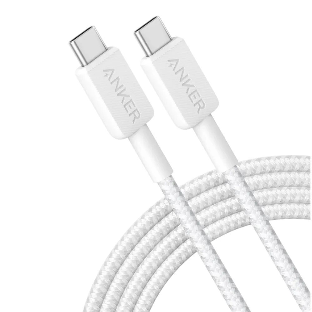 Kabel Anker 322 Usb-c to Usb-c Cable (10FT Braided) White — Ağıllı ev