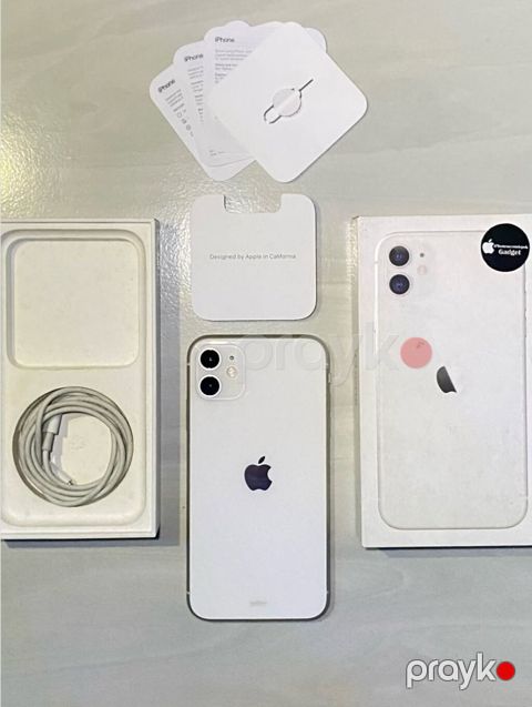 IPhone 11, 128 GB, Ağ, Zəmanət, Kredit, Simsiz şarj