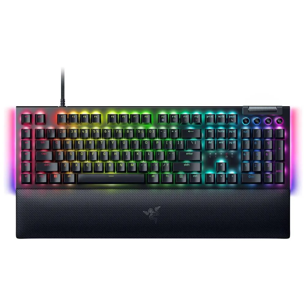 Oyun üçün simli klaviatura Razer BlackWidow V4, 114key, Yellow Switch, Usb-a, En/ru, RGB, Black (RZ03-04692500-R3R1)