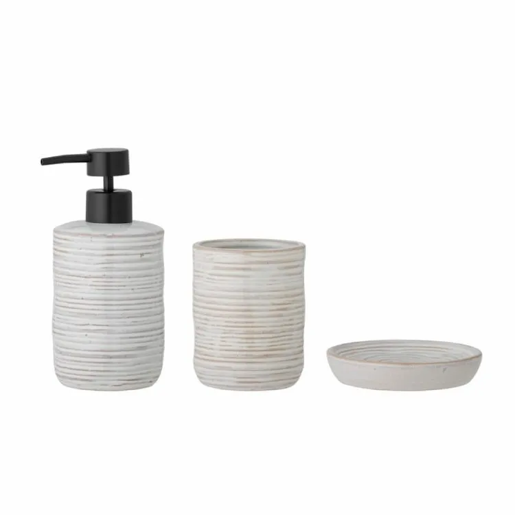 Sabun dispenser dəsti Bloomingville Winta Stoneware Nature — Bakı
