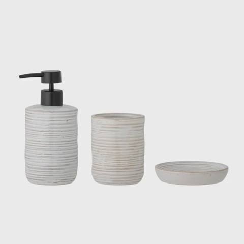 Sabun dispenser dəsti Bloomingville Winta Stoneware Nature — Заттарды сақтау