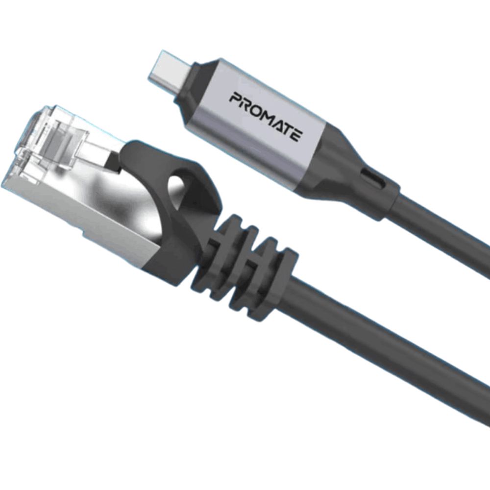 Naqil Promate Ethernet (RJ-45) to USB Type-C CLINK-RJ45 Black, Grey — Mallar, Bakı (3)