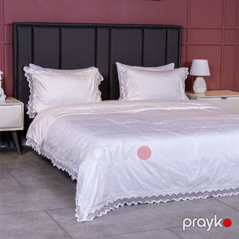 Tekstil yataq dəsti Cehizçi Laura Grand (WH-61) Ağ — Bakı