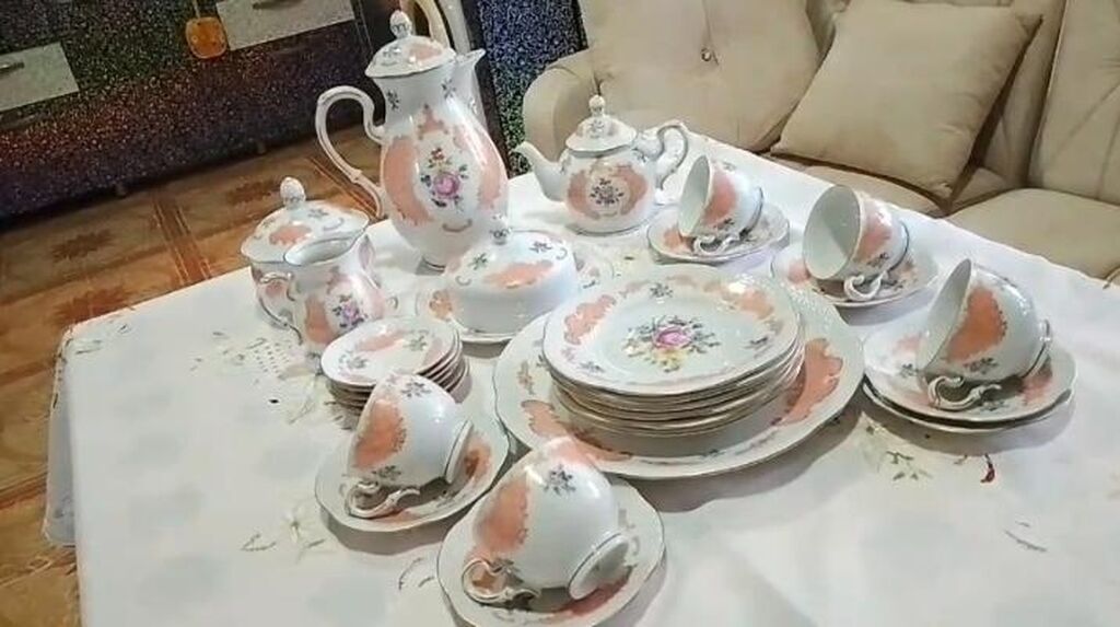 Çay dəsti, rəng - Ağ, Farfor, Çexiya — Mallar, Digah (4)